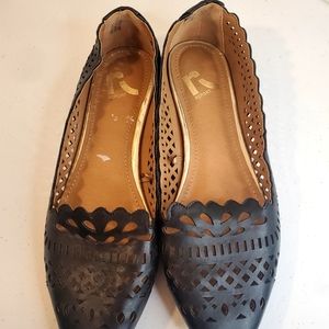 Report Black Flats Shoes Cutout Size 8 1/2 Spring Vacation